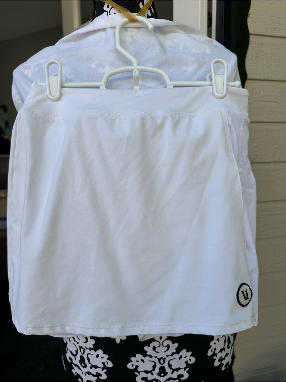 Vuori White Athletic Mini Skirt with Subtle Logo